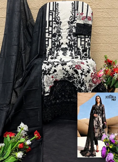 Johra Tex 199 Cambric Cotton Embroidered Pakistani Salwar Kameez Wholesale Price In Surat